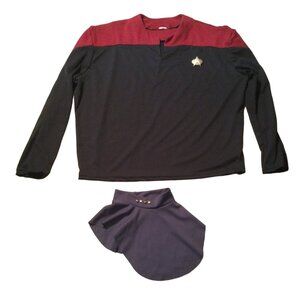 Vintage Star Trek Uniform Red Black with turtle neck attachment